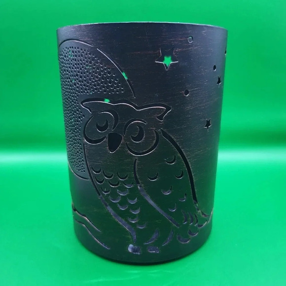 Owl 3 Wick Candle Holder Metal Cylinder Better Homes & Gardens Bronze Brown 6 in - Picture 3 of 3